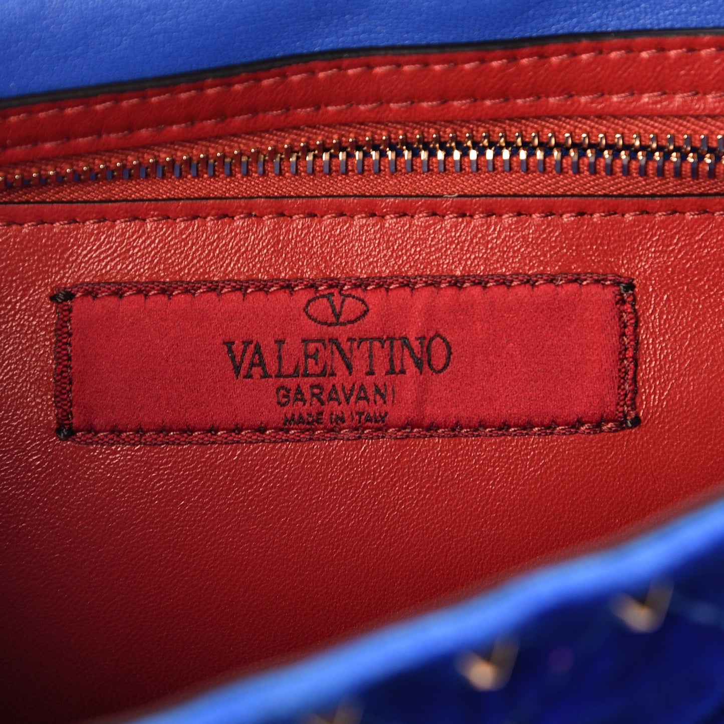 Velvet Rockstud Spike Wallet on Chain Acid Blue