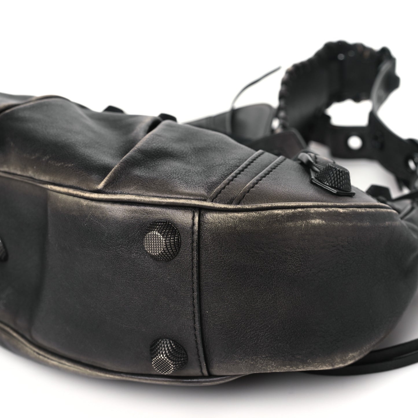 Used Calfskin Small Le Cagole Shoulder Bag Black