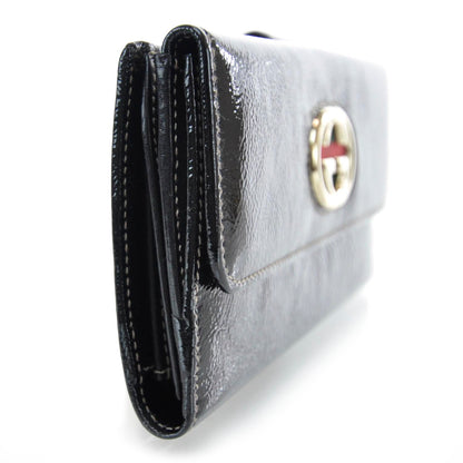 Gucci Patent Britt Continental Wallet Black 3 of 11