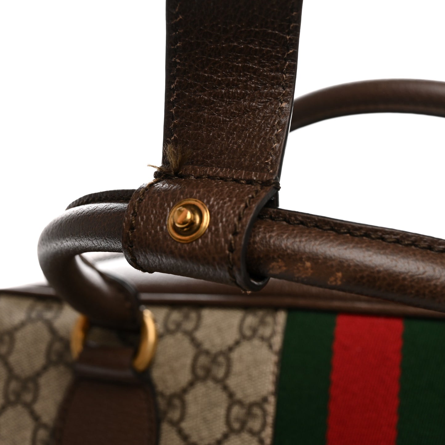 GG Supreme Monogram Textured Dollar Calfskin Web Large Savoy Bowling Bag Beige Ebony New Acero