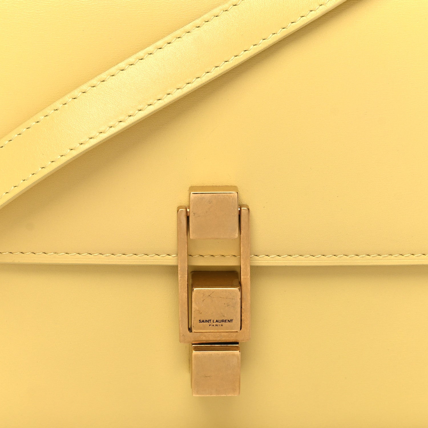 Saint Laurent Smooth Calfskin Carre Satchel Paille 8 of 11