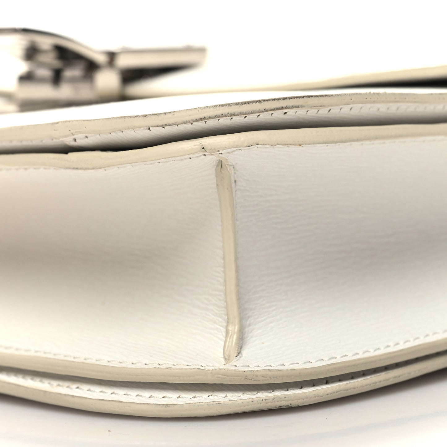 Liege Calfskin Medium Classic Box Flap Bag White