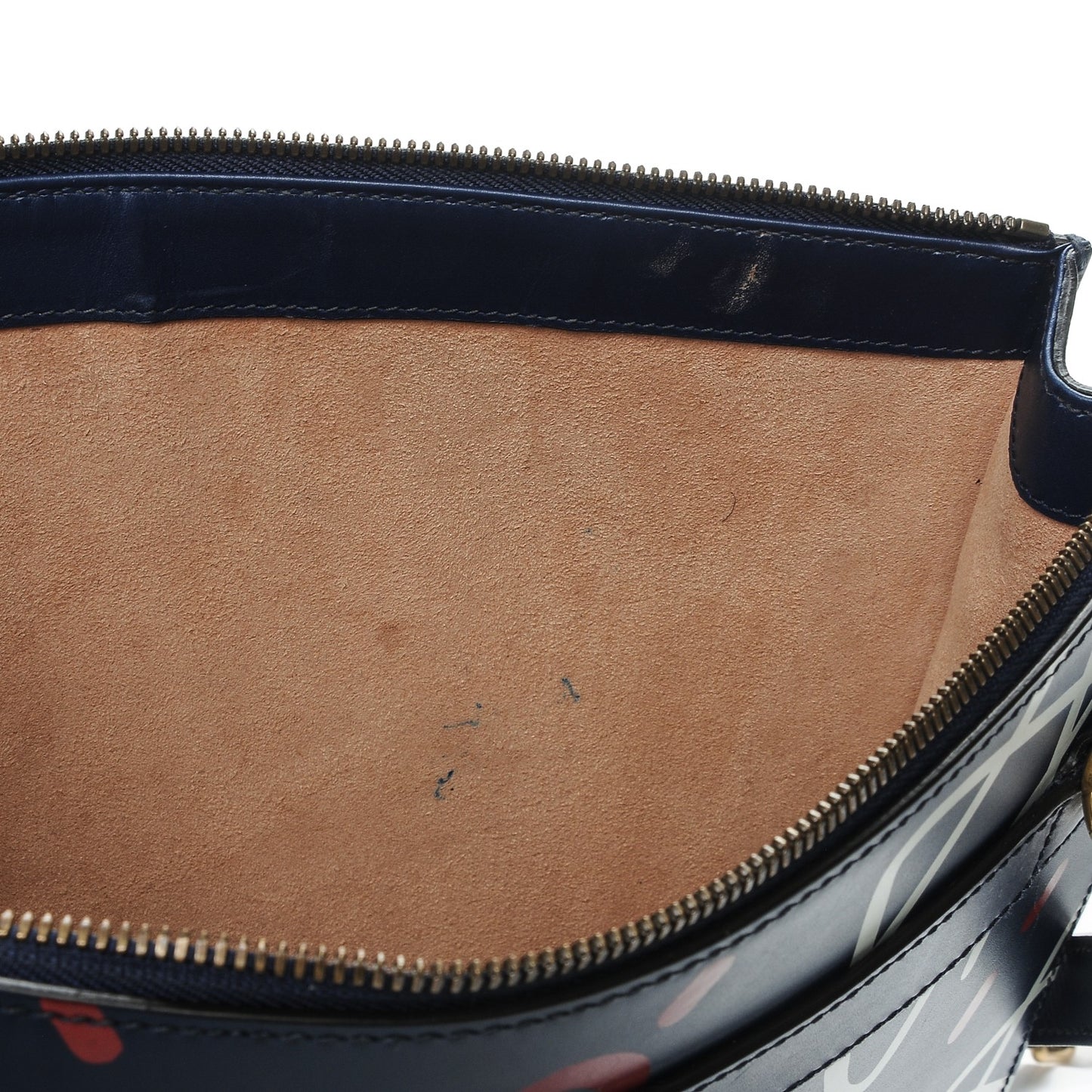 Calfskin GucciGhost Print GG Messenger Bag Blue Agata Hibiscus Red
