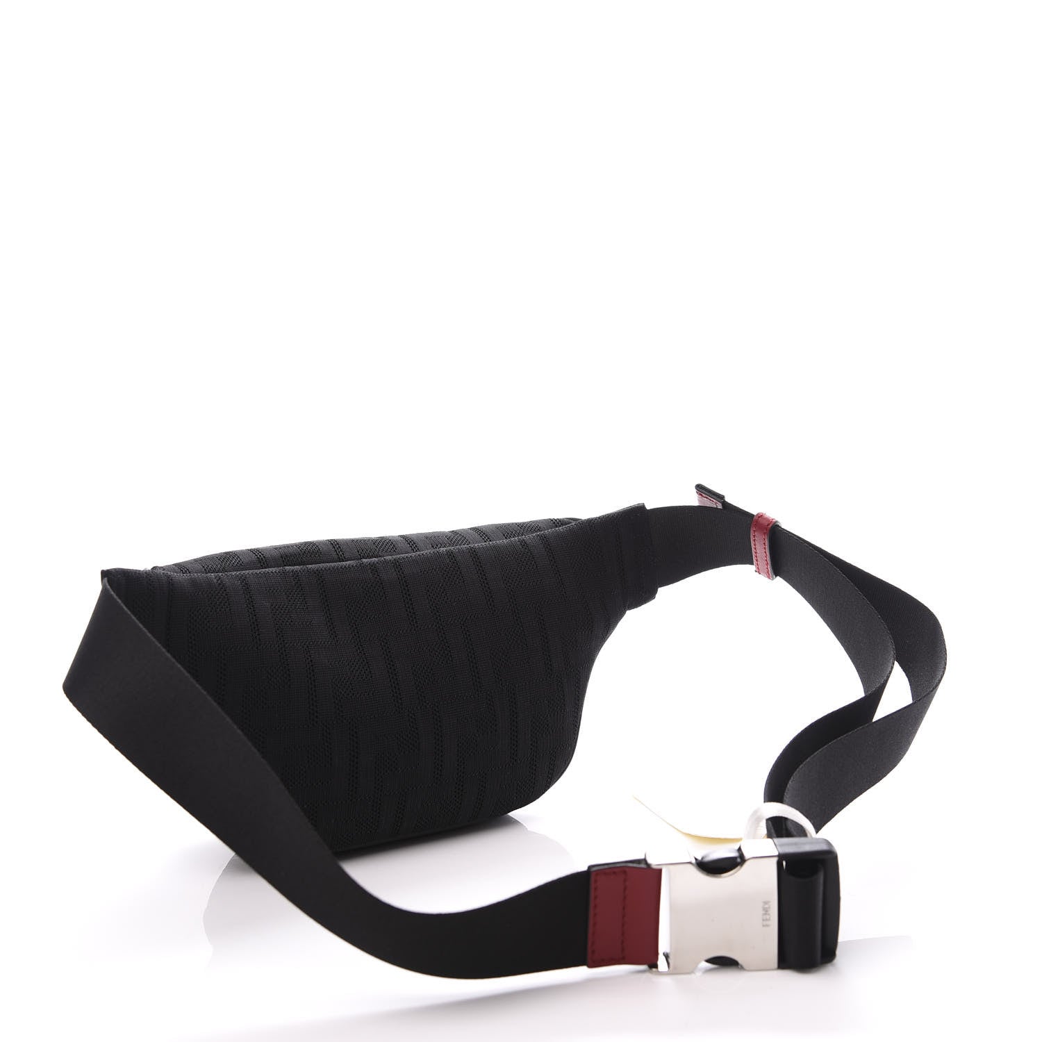 Fendi Neoprene Mesh Vitello Grace FF Pocket Belt Bag Black 2 of 10