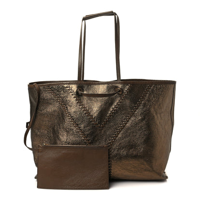Saint Laurent Metallic Calfskin Large Neo Double Reversible Tote Brown 1 of 8