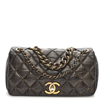 Chanel Metallic Aged Calfskin Quilted Medium Pondichery Flap Bronze 1 of 9