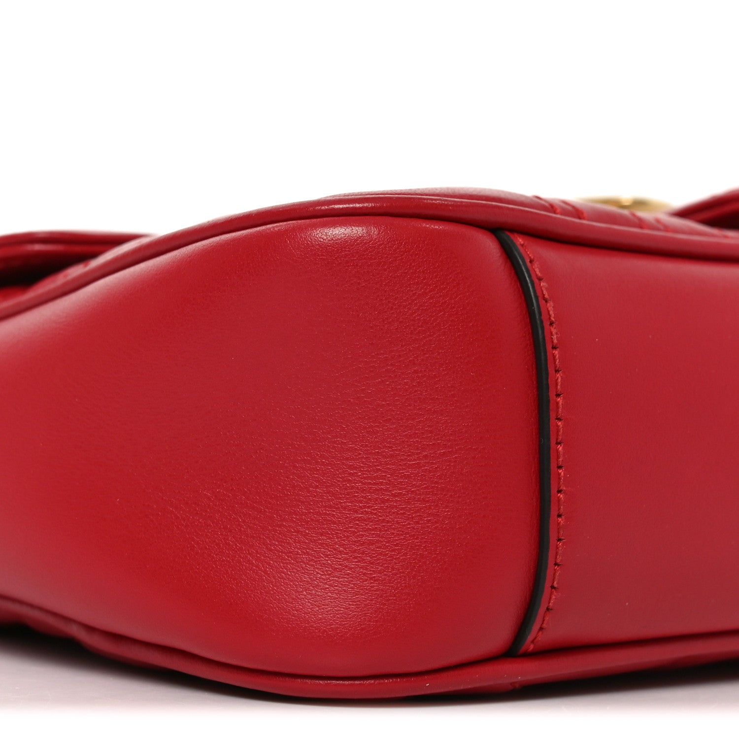 Gucci Calfskin Matelasse Small GG Marmont Shoulder Bag Hibiscus Red 9 of 11