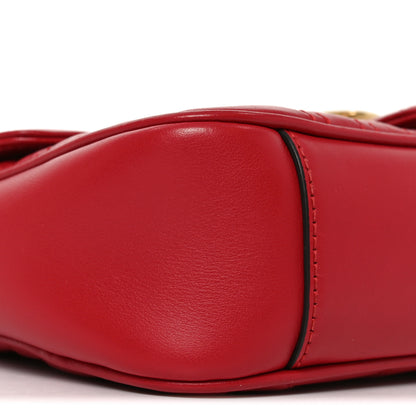 Gucci Calfskin Matelasse Small GG Marmont Shoulder Bag Hibiscus Red 9 of 11