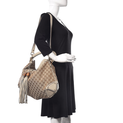 Gucci Monogram Large Indy Top Handle Hobo Off White 2 of 15