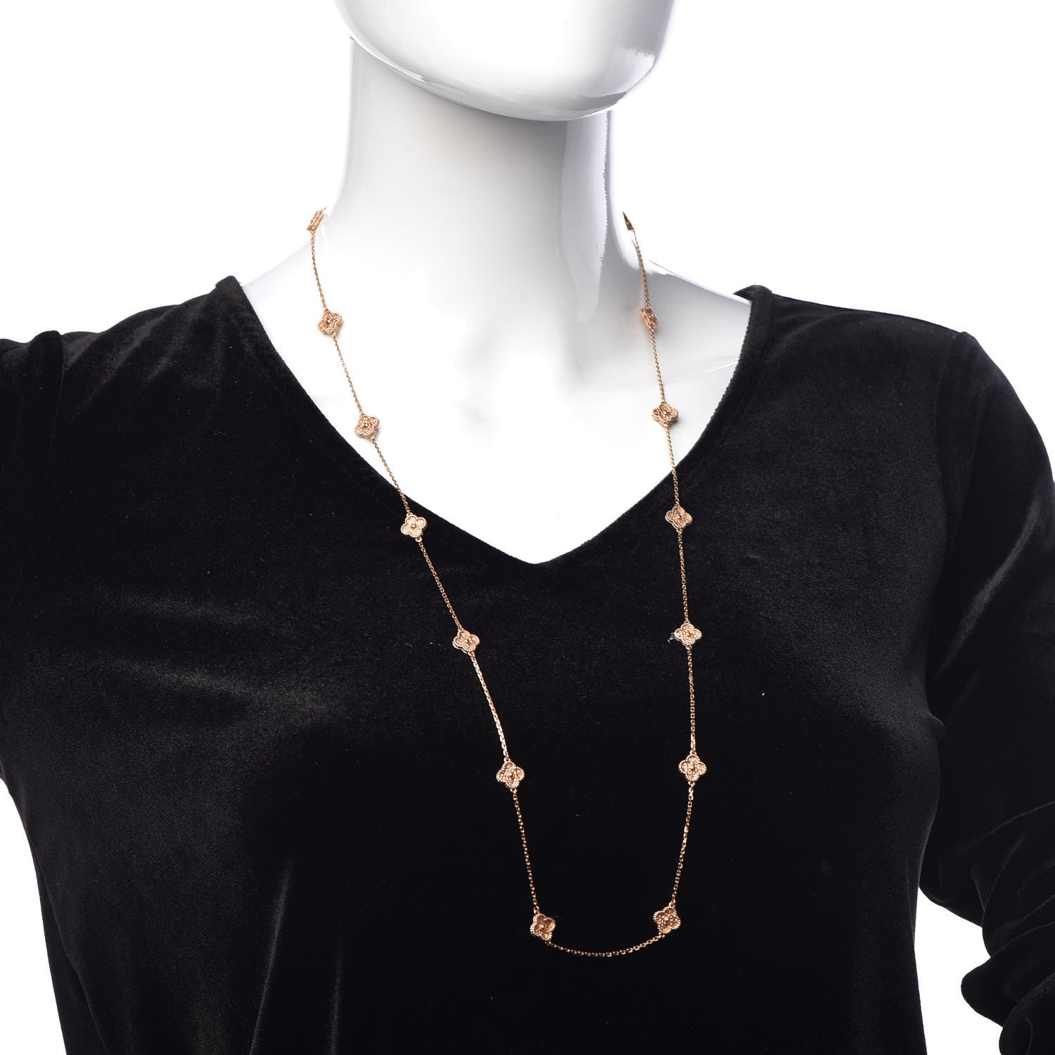 Van Cleef & Arpels 18K Rose Gold 16 Motifs Sweet Alhambra Necklace 2 of 5