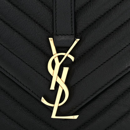 Saint Laurent Sheepskin Matelasse Chevron Monogram Medium College Bag Black 11 of 11