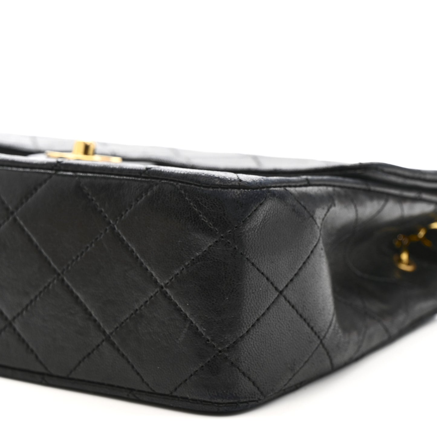 Lambskin Quilted Small Single Flap Black