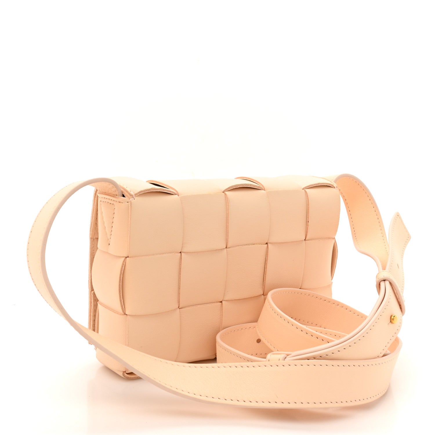 Bottega Veneta Lambskin Maxi Intrecciato Small Cassette Crossbody Bag Macaroon 3 of 11