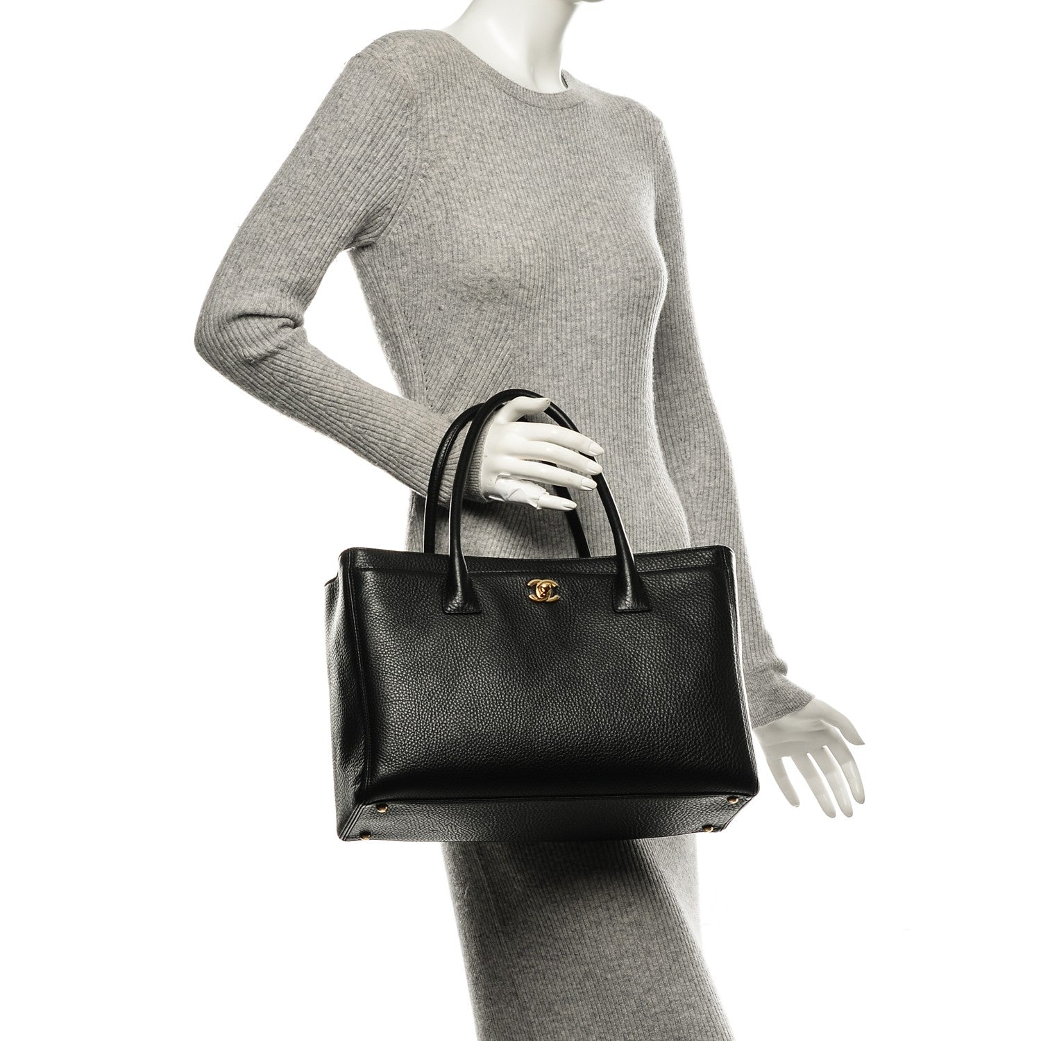 Chanel Calfskin Cerf Executive Shopper Tote Black 2 of 7