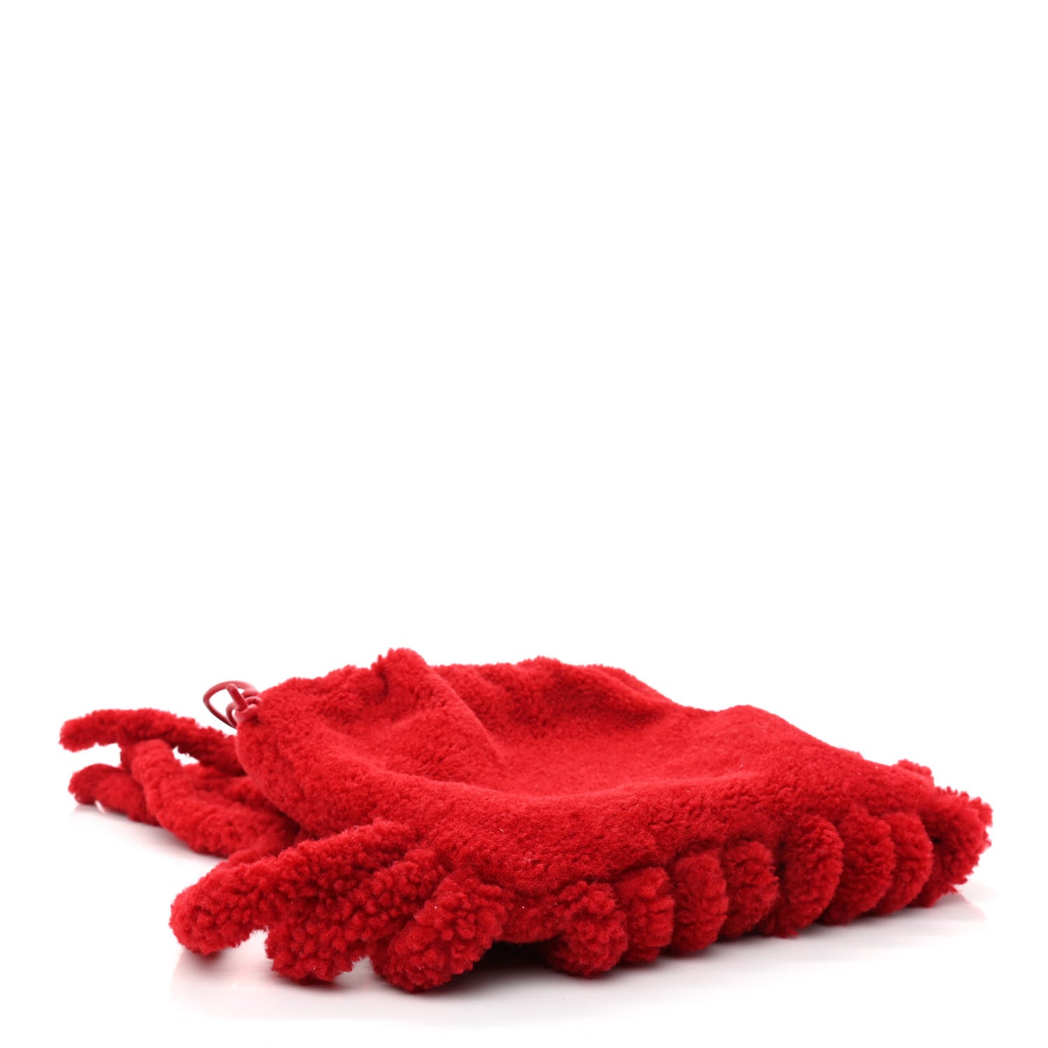 Bottega Veneta Curly Shearling Nappa The Fringe Pouch Shoulder Bag Scarlet 5 of 12