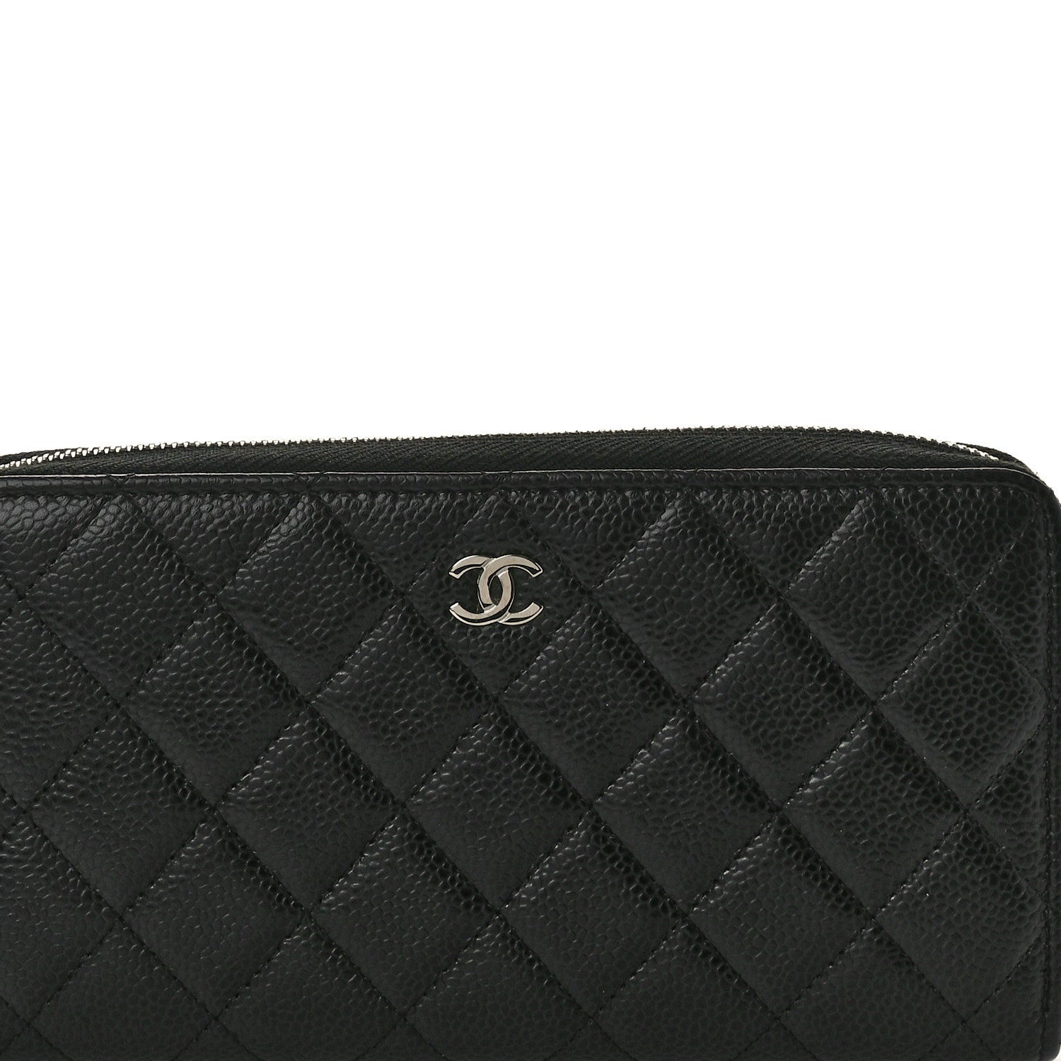 Chanel Caviar Quilted Large Zip Around Wallet Black 8 of 8