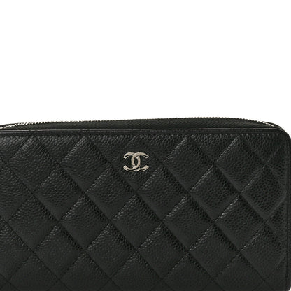 Chanel Caviar Quilted Large Zip Around Wallet Black 8 of 8