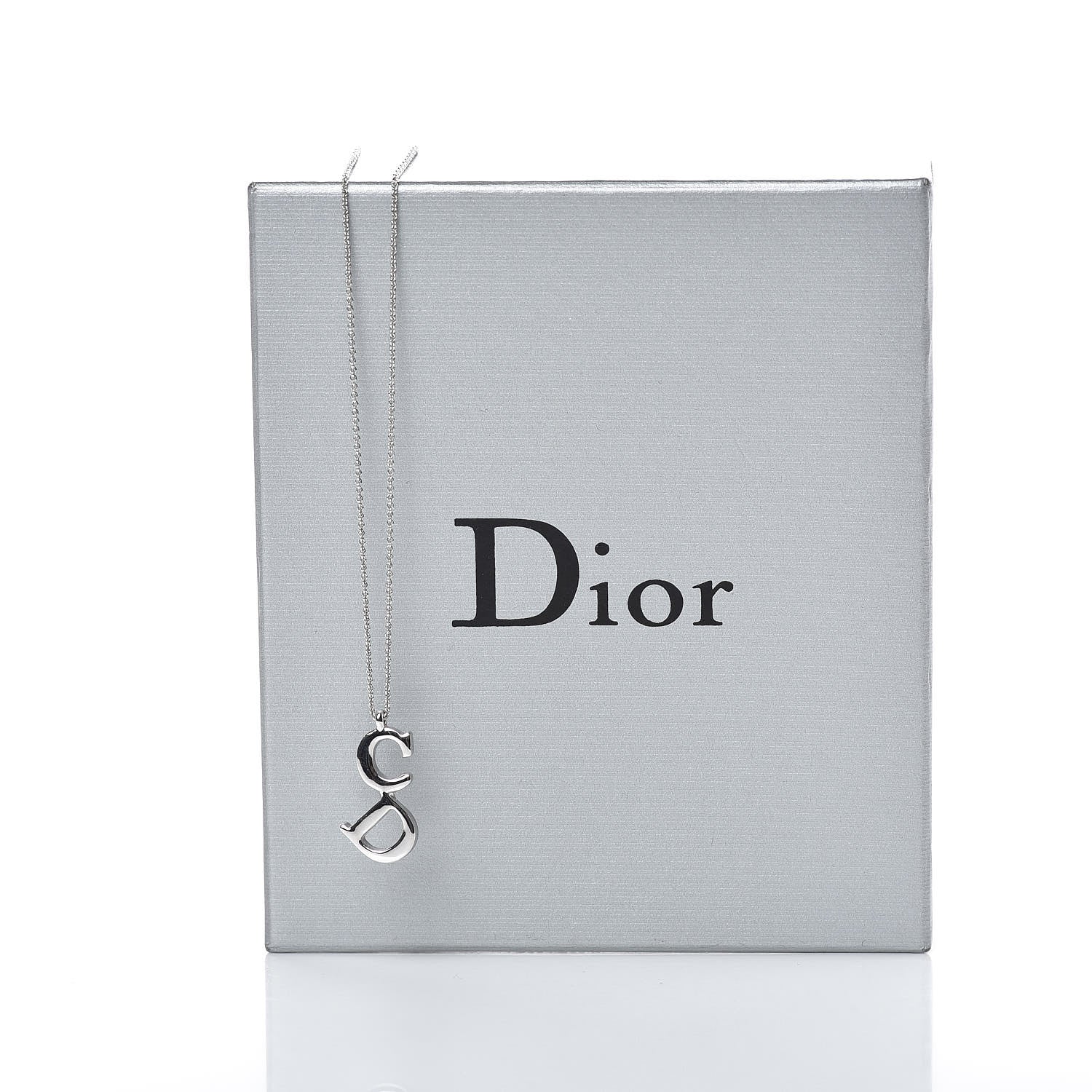 Christian Dior Metal CD Necklace Silver 6 of 6