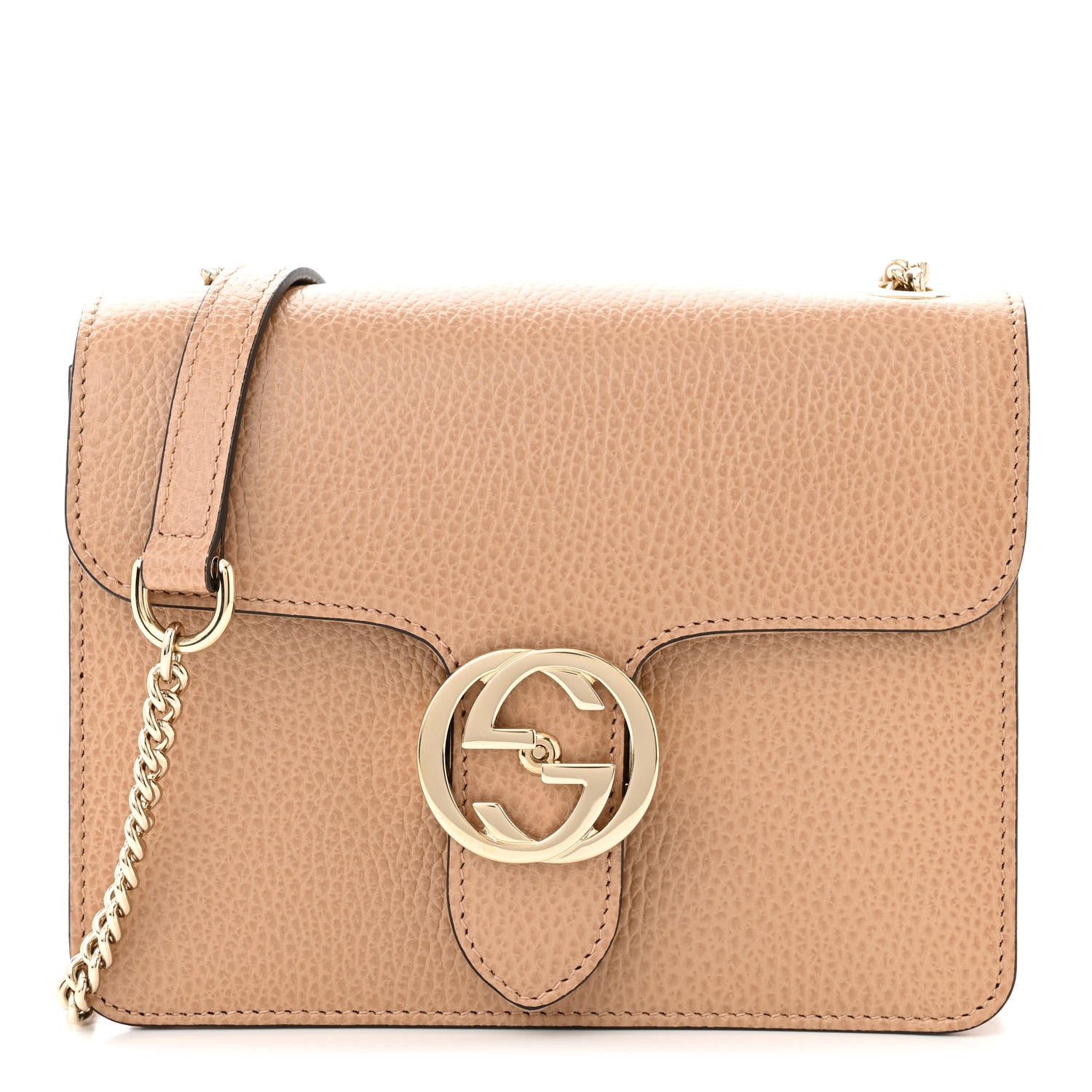 Gucci Dollar Calfskin Small Interlocking G Shoulder Bag Camelia 1 of 10