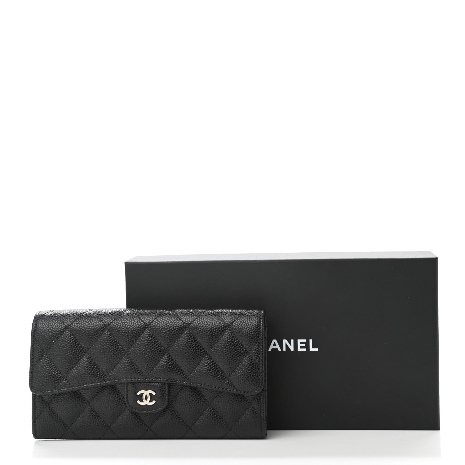 Chanel Caviar Quilted Large Gusset Flap Wallet Black 9 of 9