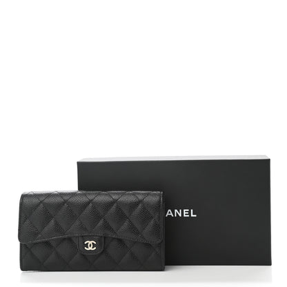 Chanel Caviar Quilted Large Gusset Flap Wallet Black 9 of 9