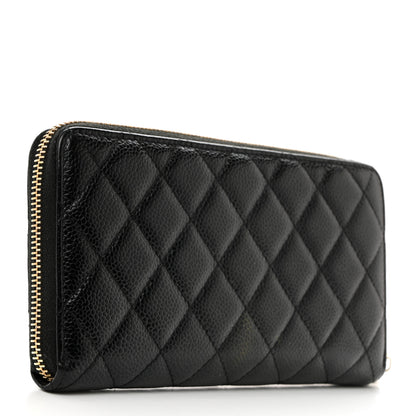 Chanel Caviar Quilted Large Gusset Zip Around Wallet Black 3 of 8