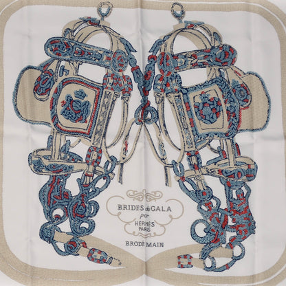 Hermes Silk Brides De Gala Scarf 90 Marine Blanc Beige 1 of 6