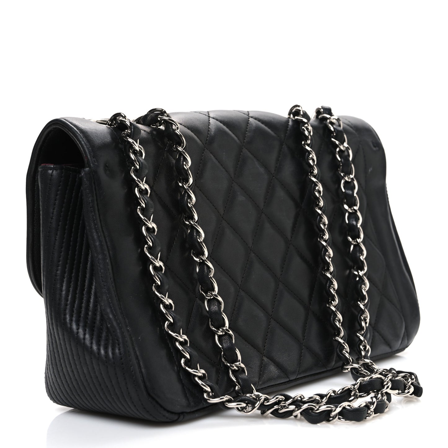Lambskin Quilted Medium Coco Rider Flap Black