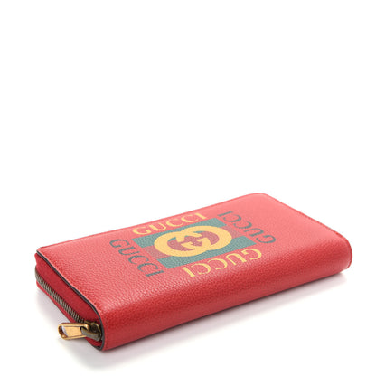 Gucci Cripto Calfskin Interlocking G Logo Zip Around Wallet Hibiscus Red Giallo Black Green Red 4 of 8