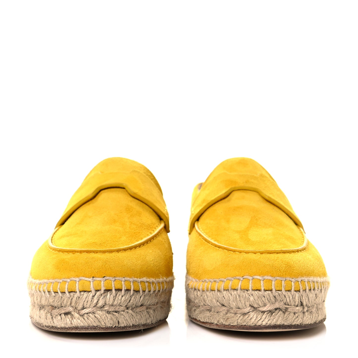 Suede Goatskin Womens Trip Espadrilles 38 Jaune Citron