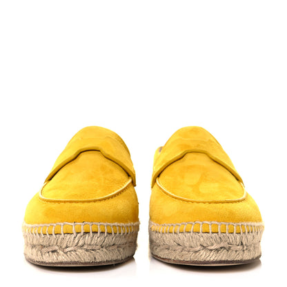 Hermes Suede Goatskin Womens Trip Espadrilles 38 Jaune Citron 2 of 9