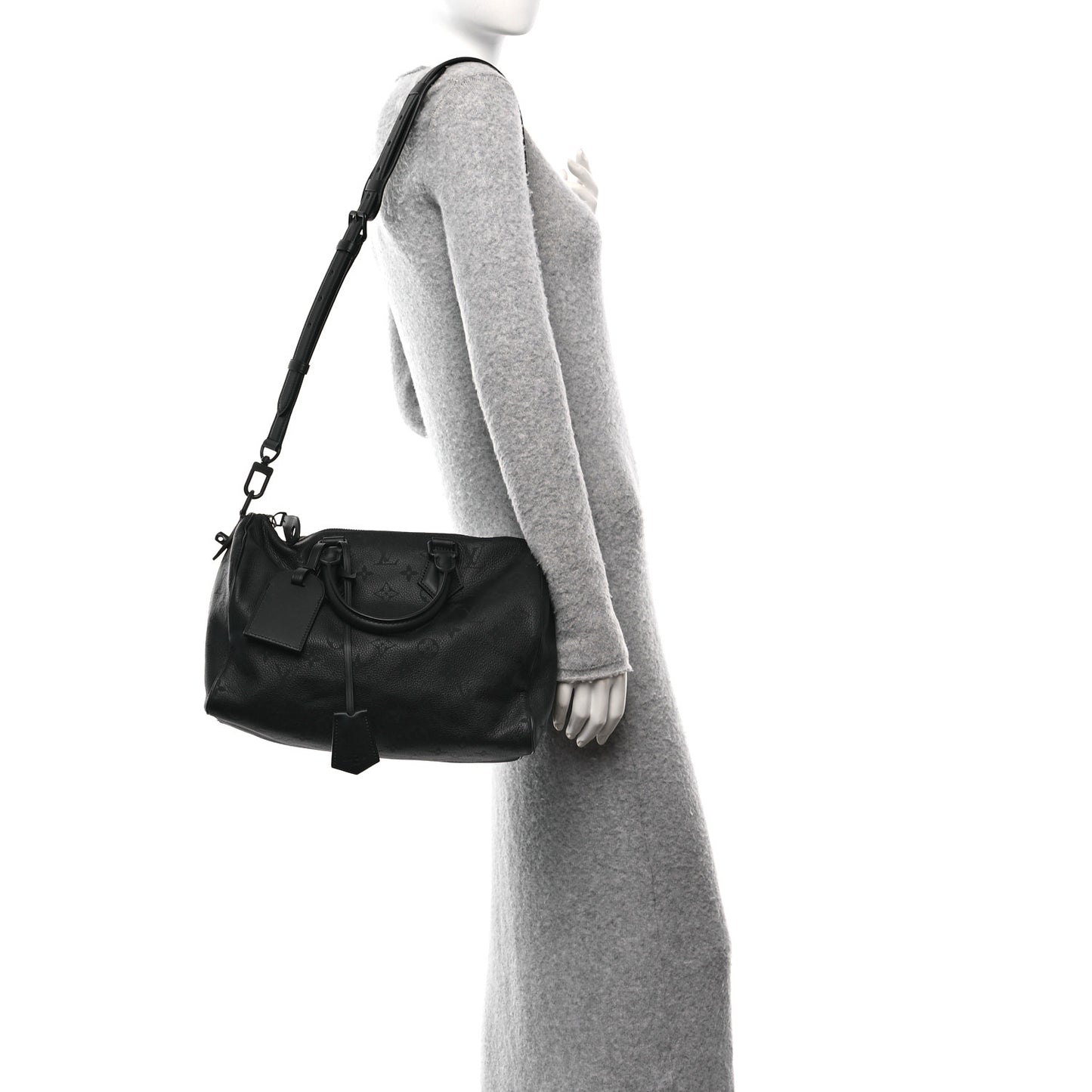 Calfskin Monogram Speedy P9 Bandouliere 30 Ultra Black