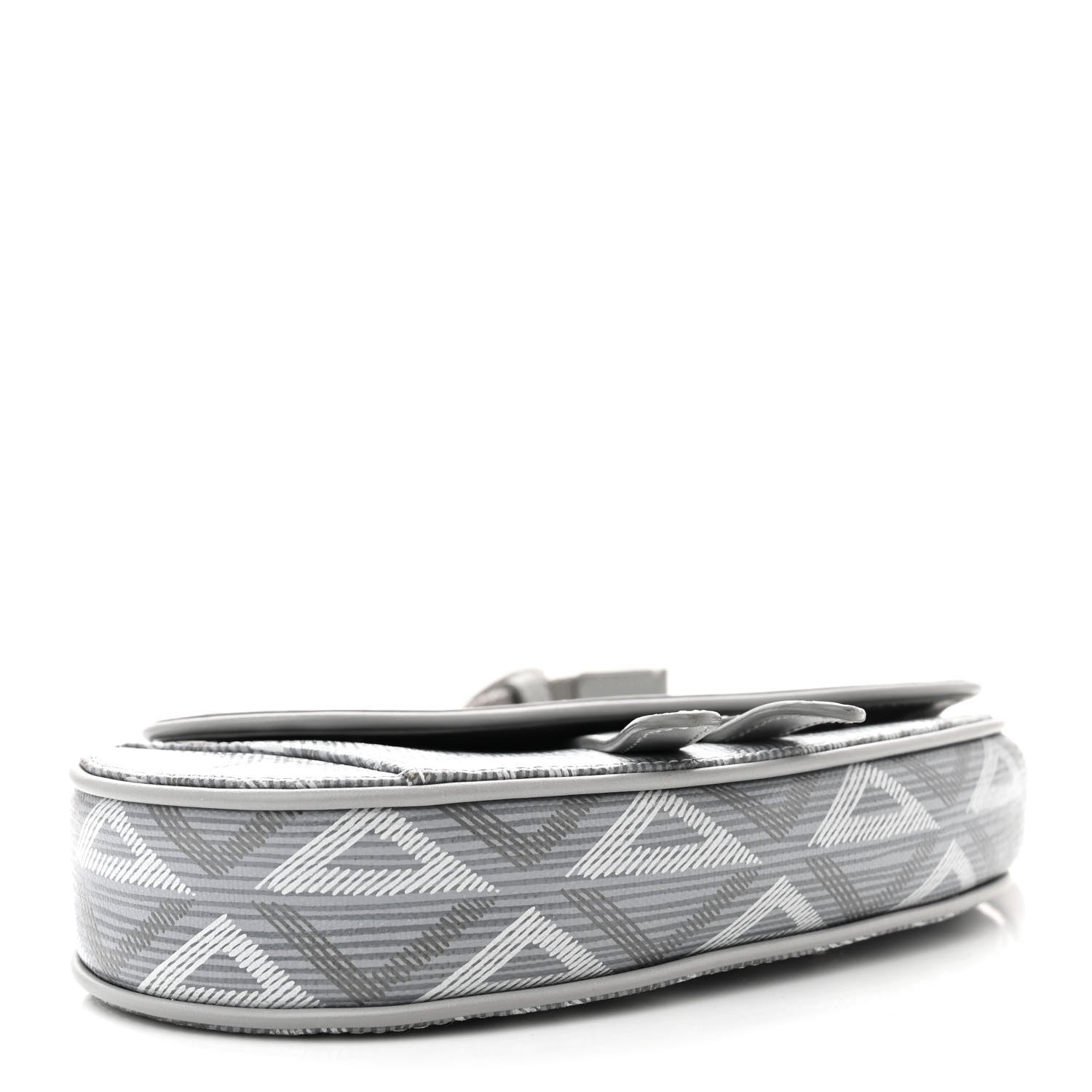 Christian Dior CHRISTIAN DIOR Coated Canvas CD Diamond Mens Mini Saddle Bag Grey 4 of 14