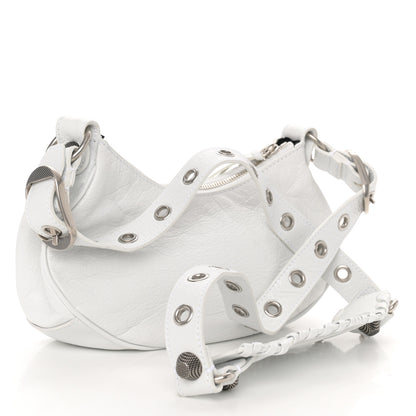Balenciaga Agneau Arena Lunar New Year Graffiti Logo Le Cagole Shoulder Bag XS Optic White 4 of 11