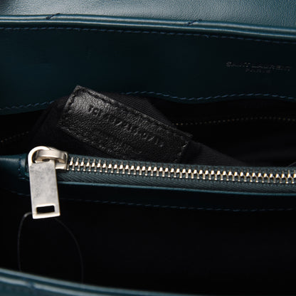 Saint Laurent Calfskin Y Quilted Monogram Medium Loulou Chain Satchel Dark Turquoise 7 of 10