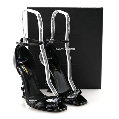 Saint Laurent Patent Calfskin Opyum 110 Sandals 40 Black 9 of 9