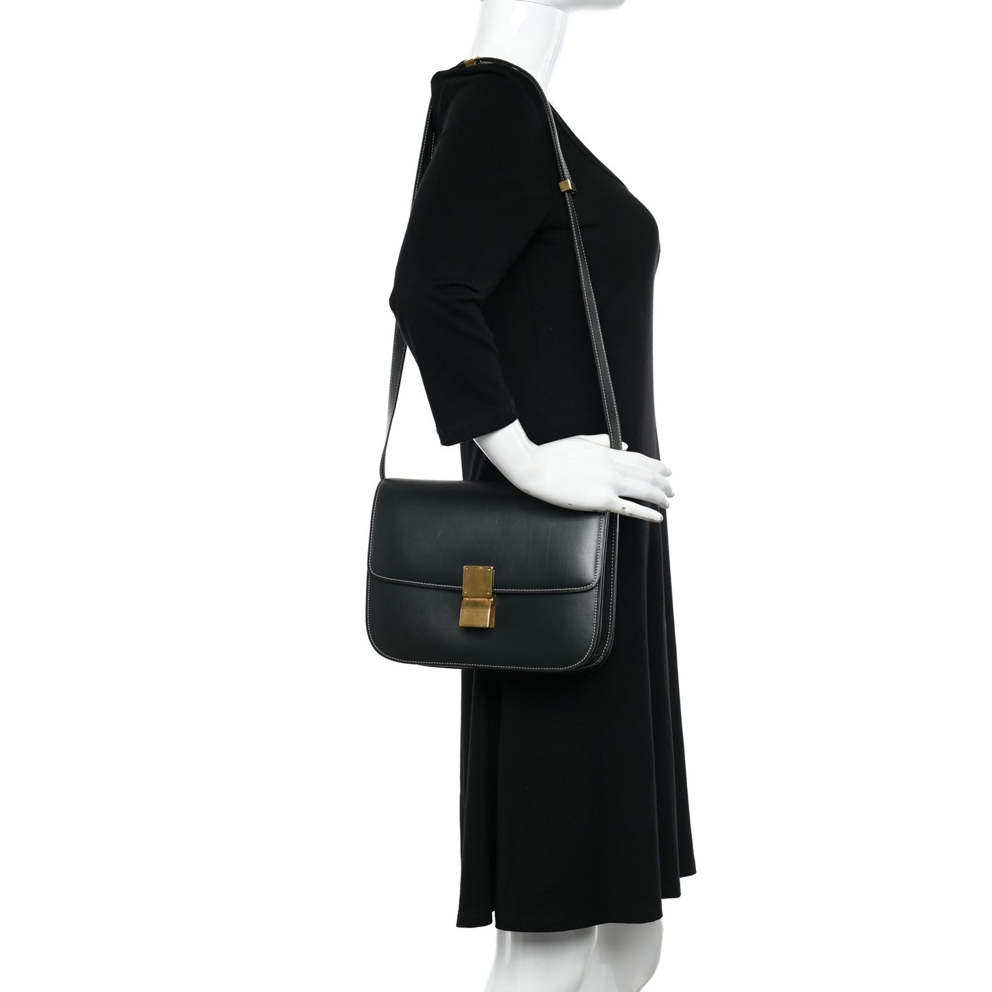 Box Calfskin Medium Classic Box Flap Bag Classic Green