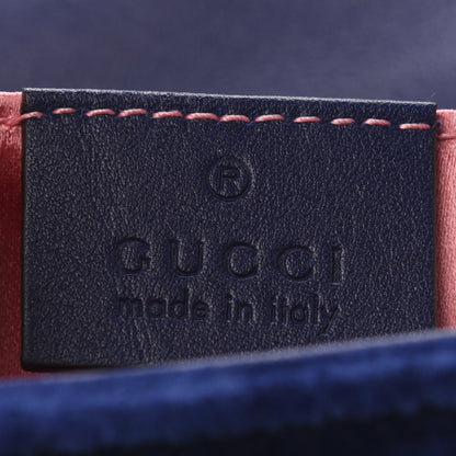Gucci Velvet Matelasse Mini GG Marmont Shoulder Bag Cobalt Blue 8 of 9