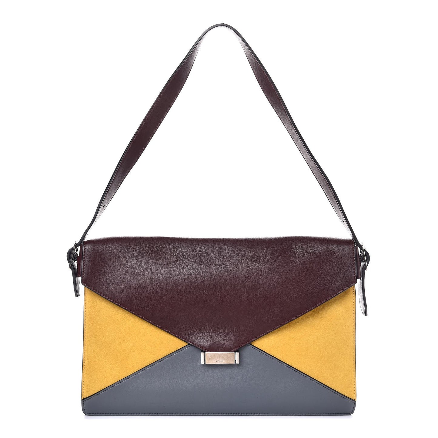 Smooth Calfskin Suede Medium Tri-Color Diamond Shoulder Bag Multi