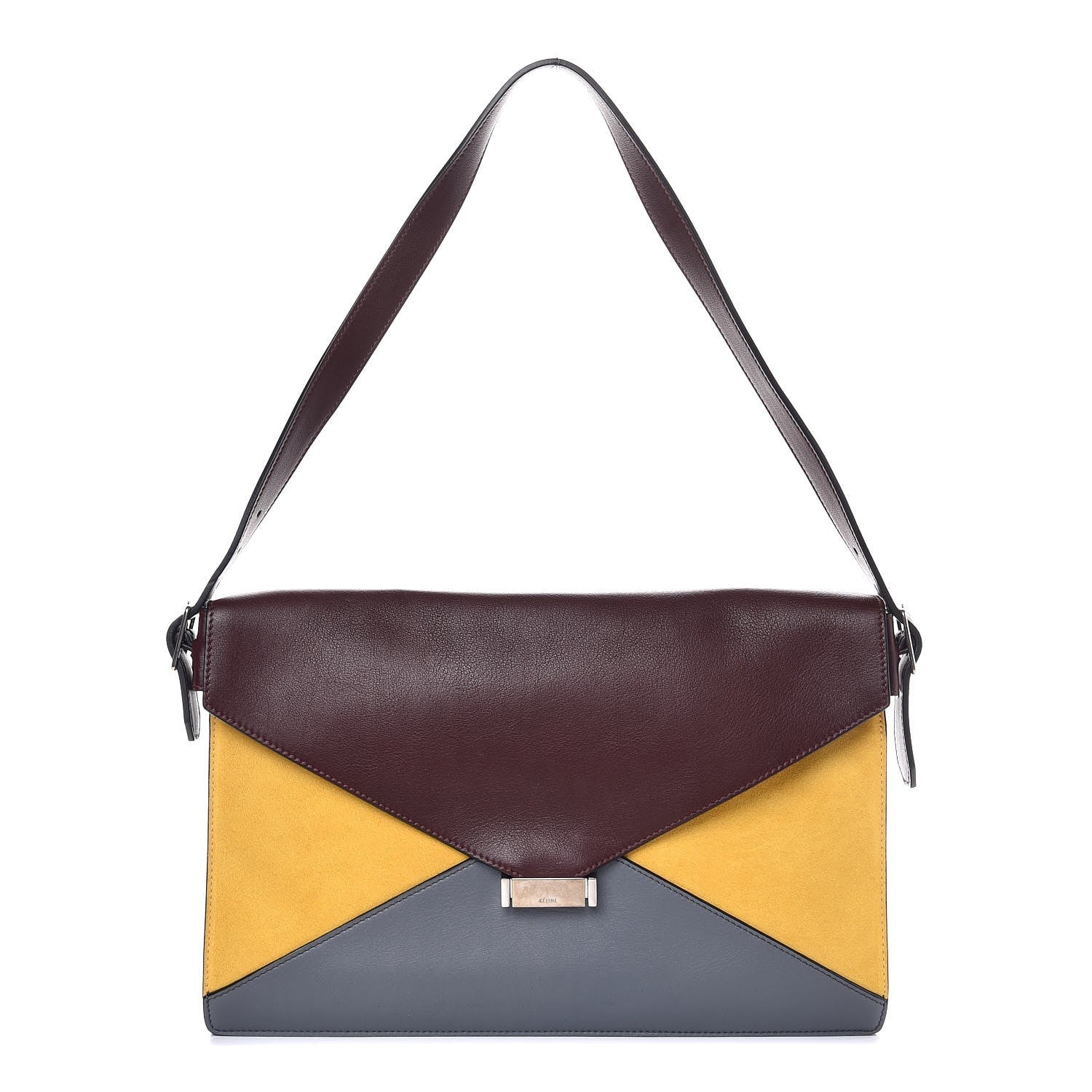 Celine Smooth Calfskin Suede Medium Tri-Color Diamond Shoulder Bag Multi 1 of 8