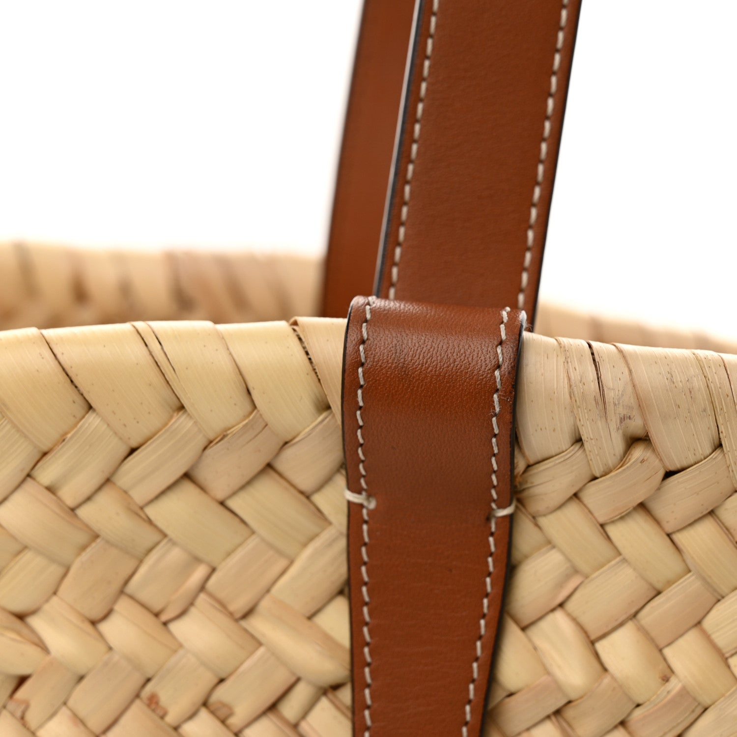 Celine Raffia Calfskin Triomphe Medium Panier Tan 10 of 16