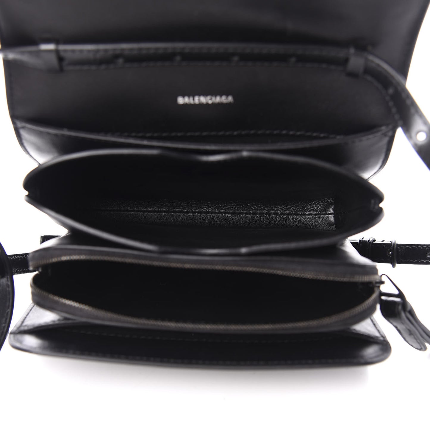 Shiny Box Calfskin Small B Bag Black