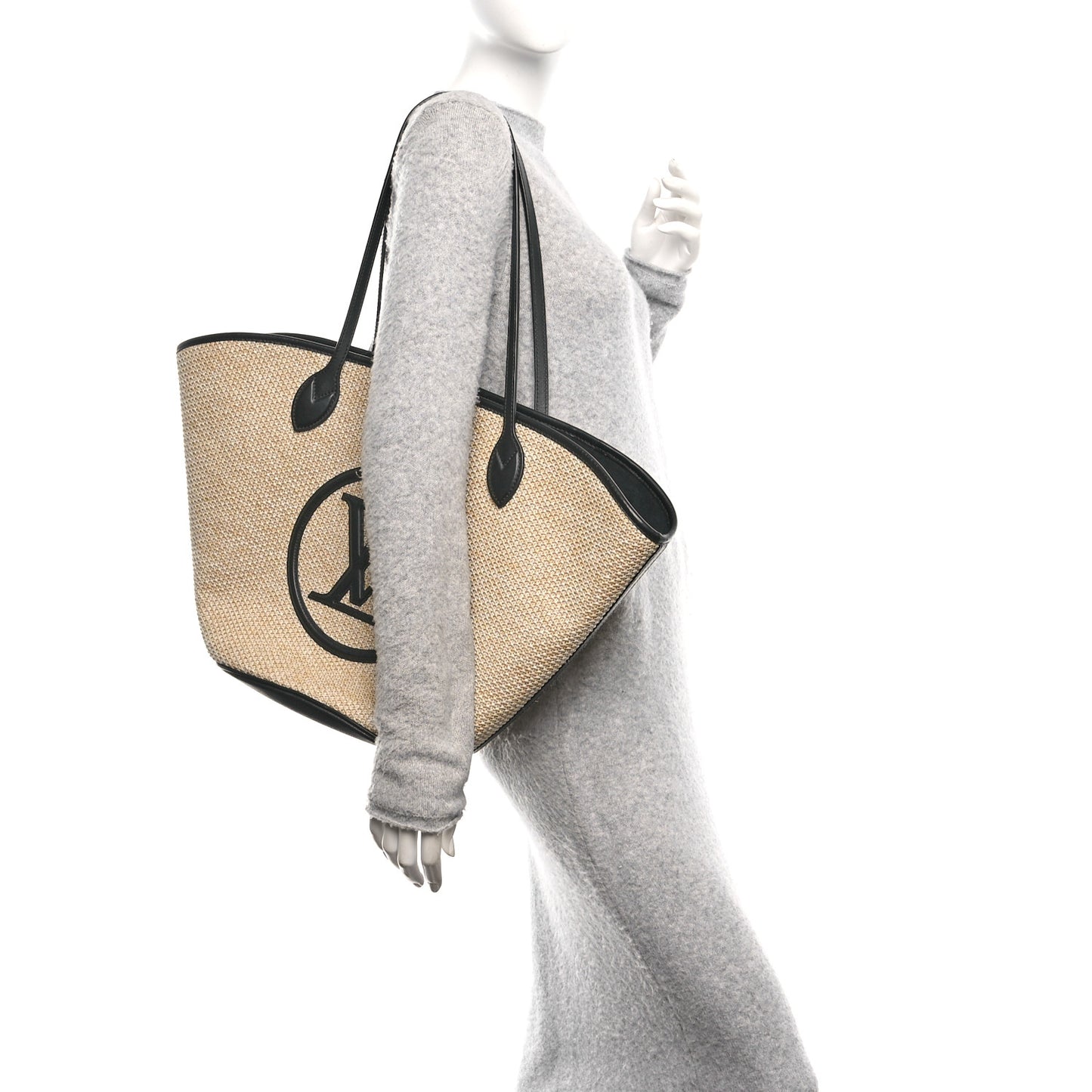 Raffia Saint Jacques Tote Black