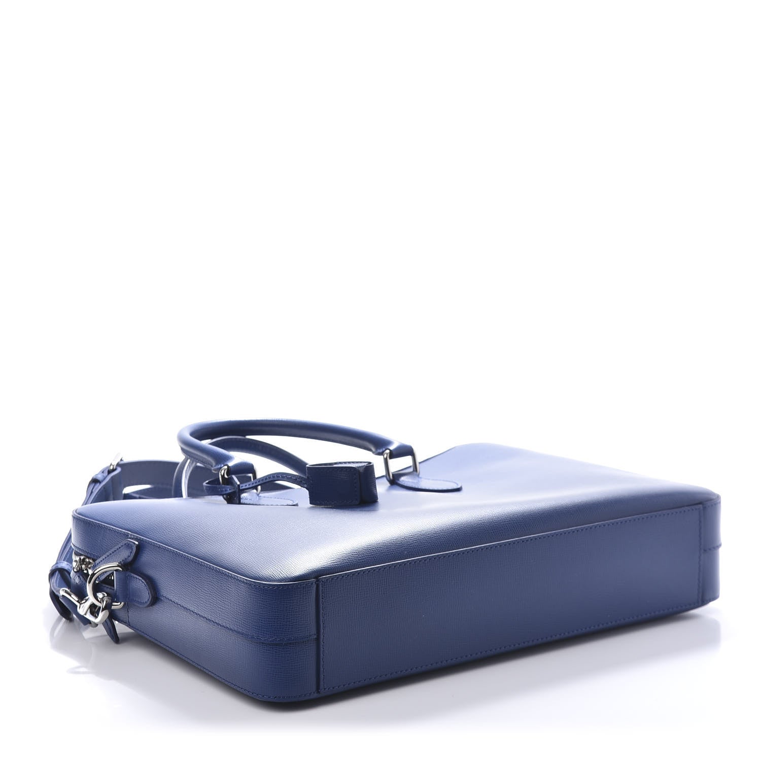 Burberry Textured Calfskin Barrow Briefcase Deep Blue 4 of 10