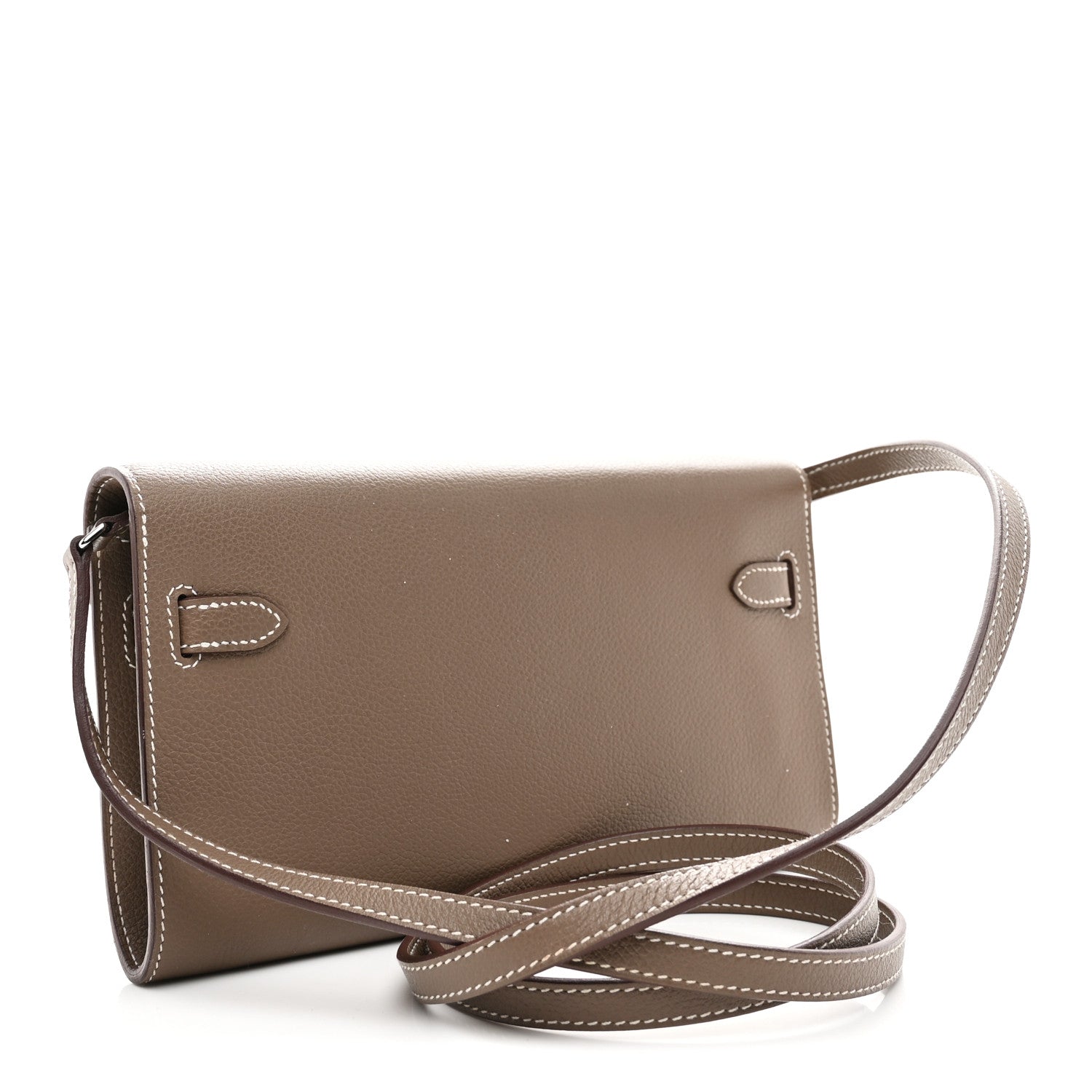 Hermes Evercolor Kelly Wallet To Go Etoupe 3 of 10