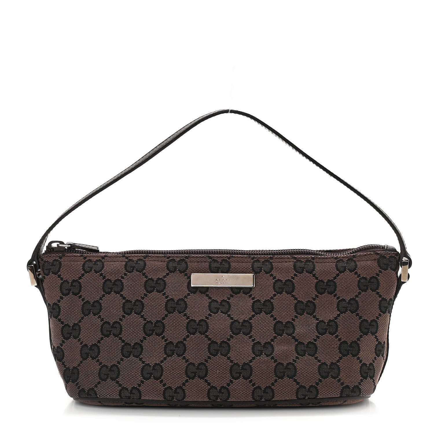 Gucci Monogram Boat Pochette Brown Black 1 of 11