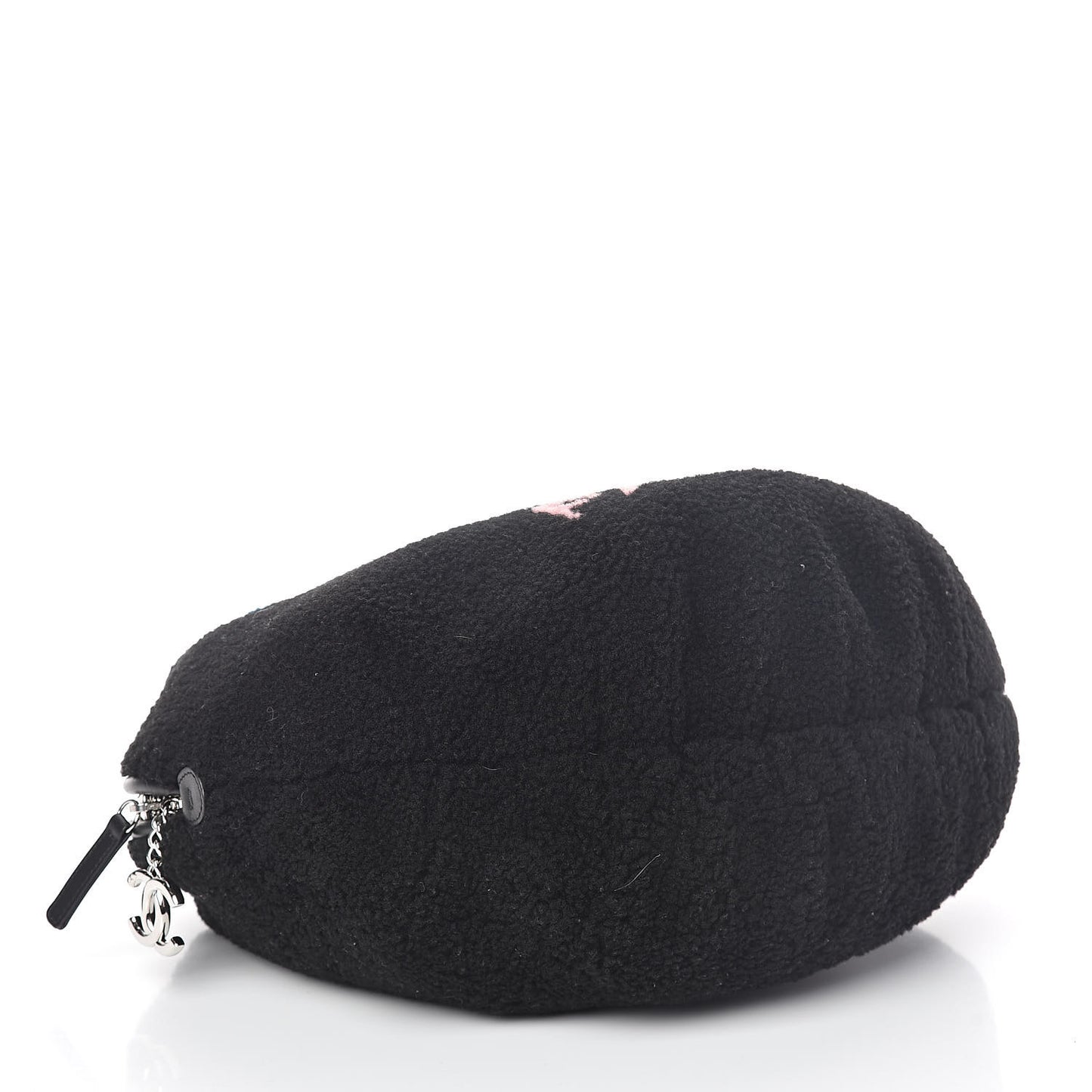Shearling Large Deauville Round Bag Black
