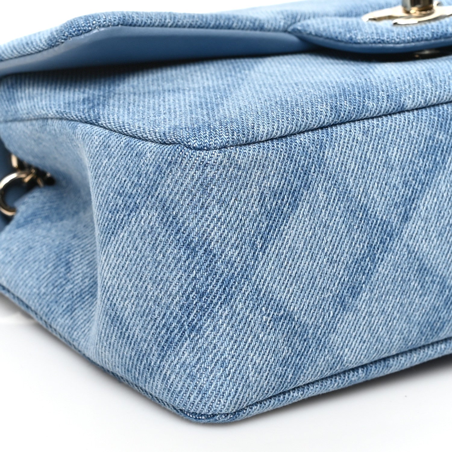 Chanel Printed Denim Quilted Mini Rectangular Flap Light Blue 8 of 10