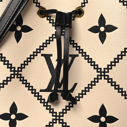 Louis Vuitton Empreinte Monogram Giant Broderies Neonoe MM Cream Black 7 of 9