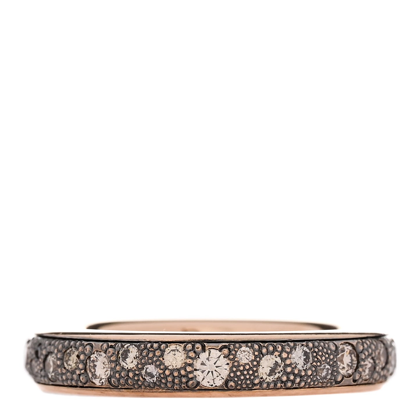 18K Rose Gold Brown Diamond Small Iconica Band Ring 55 7.25